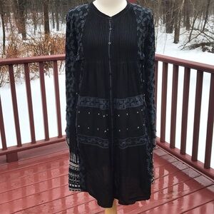 JOHNNY WAS Size S embroidered lace pleated dress